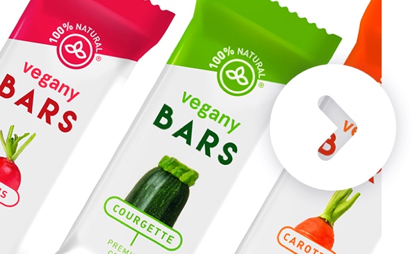 Packaging barre de céréales Vegany