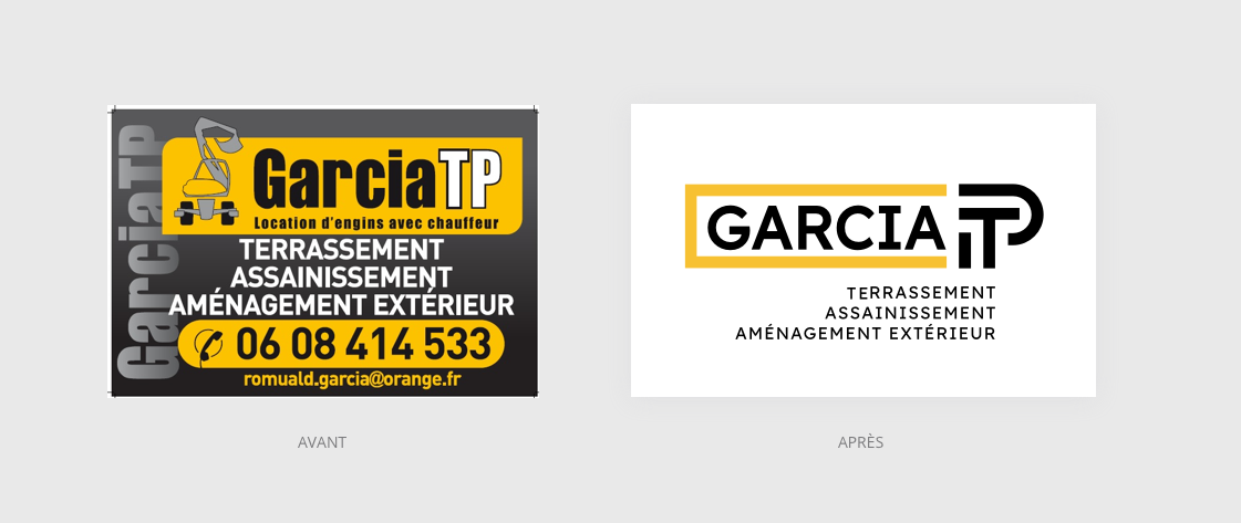 Avant après évolution logo garcia TP