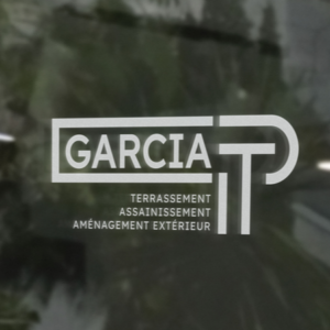 Logo Garcia TP lettrage sur vitre